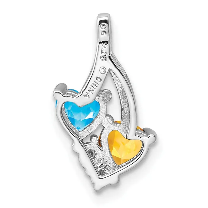 Necklaces Goldia Sterling Silver Rhodiumplated Blue Topaz u0026 Citrine Diamond Pendant