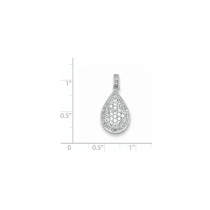 Necklaces Goldia Sterling Silver Rhodium Plated Diamond and White Sapphire Pendant