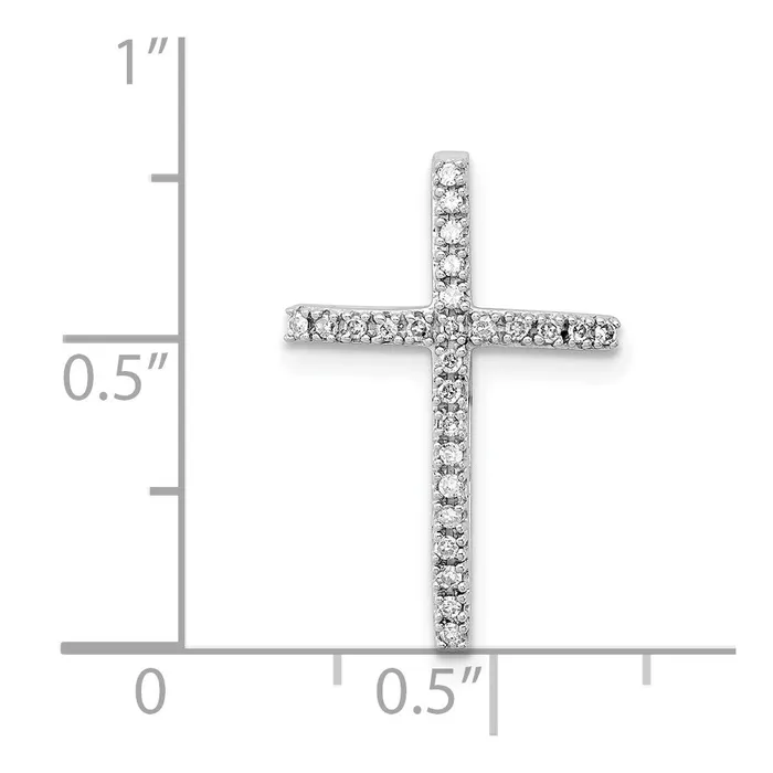 Necklaces Goldia Sterling Silver Rhodiumplated Diamond Cross Chain Slide