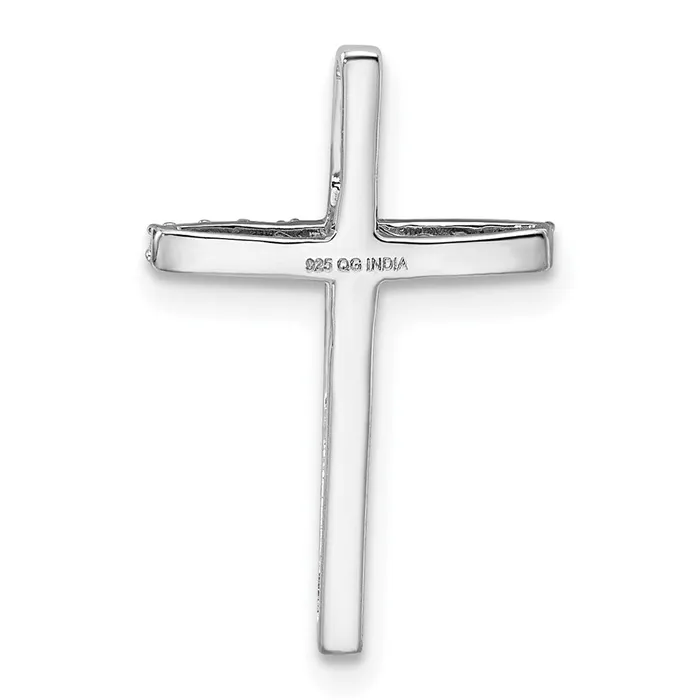 Necklaces Goldia Sterling Silver Rhodiumplated Diamond Cross Chain Slide