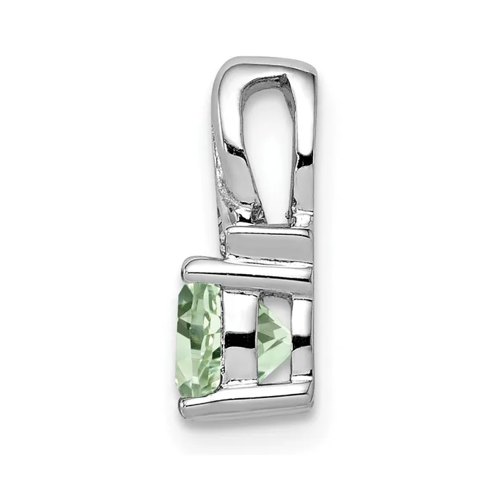 Necklaces Goldia Sterling Silver Rhodiumplated Green Quartz Diamond Pendant