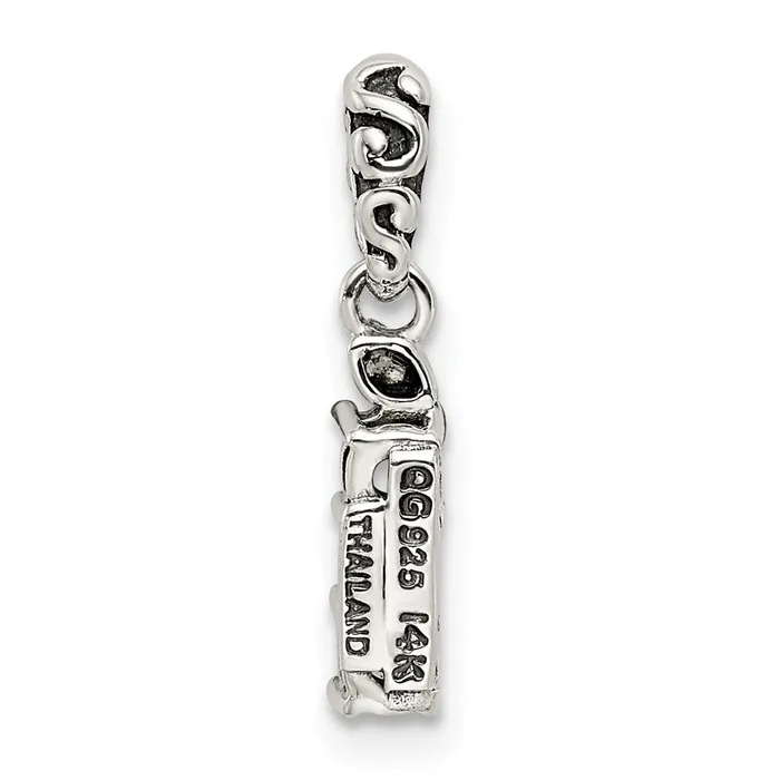 Necklaces Goldia Sterling Silver u0026 14k Twostone and Diamond Mothers Pendant