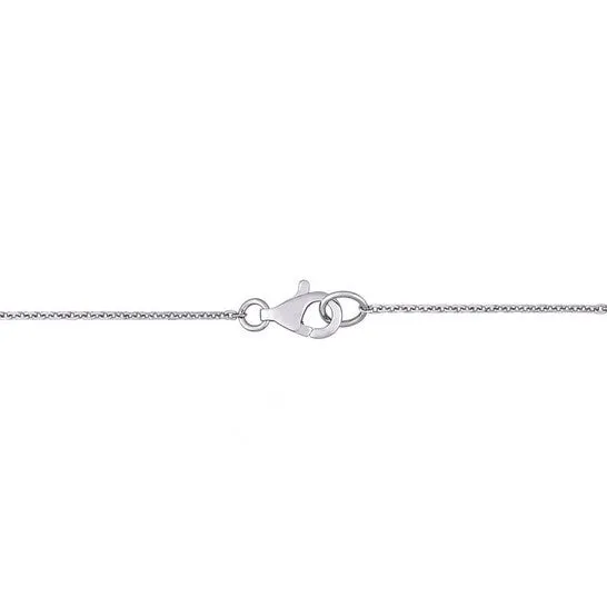 Necklaces JMS always Original AMOUR 3 CT TGW White Sapphire and 17 CT TW Diamond Rounded Bar Necklace In 14K White Gold