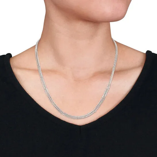 Necklaces JMS always Original AMOUR Double Curb Link Chain Necklace In Sterling Silver 18 In