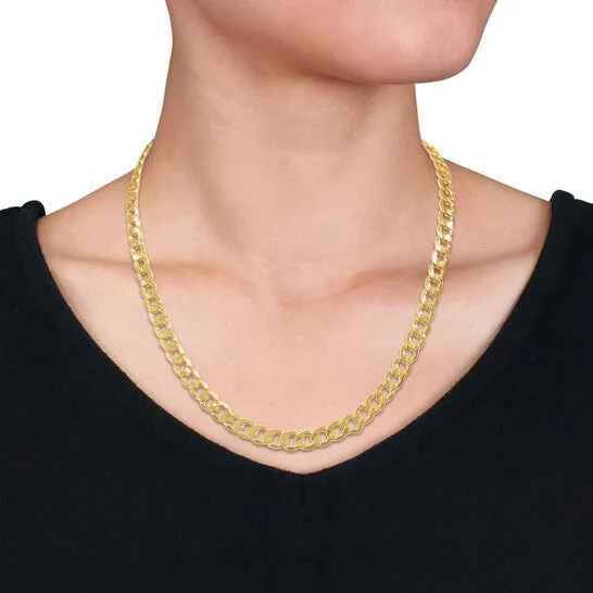 Necklaces JMS always Original AMOUR Mens 20 Inch Curb Link Chain Necklace In 10K Yellow Gold 7 Mm