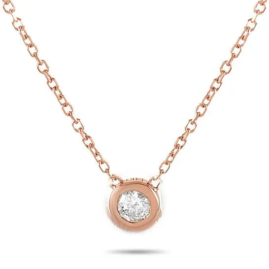 Necklaces JMS always Original LB Exclusive 14K Rose Gold 010 ct Diamond Pendant Necklace
