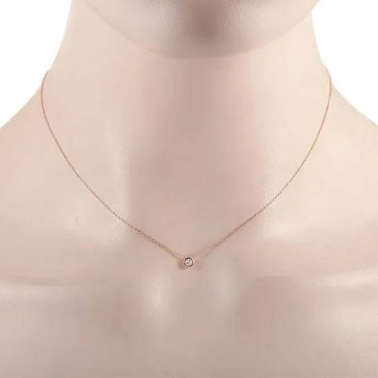 Necklaces JMS always Original LB Exclusive 14K Rose Gold 010 ct Diamond Pendant Necklace