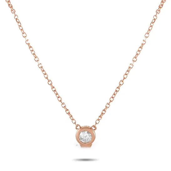 Necklaces JMS always Original LB Exclusive 14K Rose Gold 010 ct Diamond Pendant Necklace