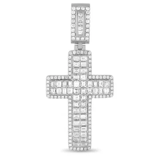 Necklaces JMS always Original LB Exclusive 14K White Gold 630 ct Diamond Cross Pendant