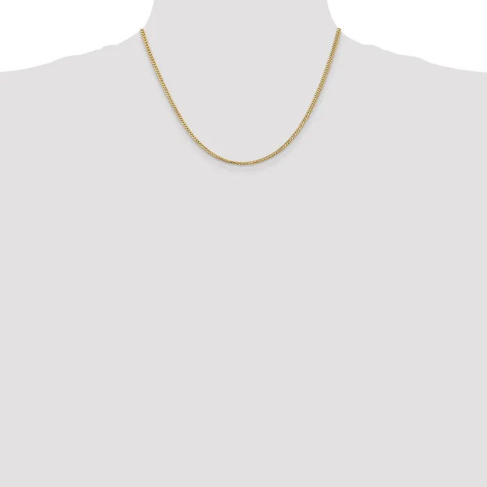 Necklaces MDS 14K Yellow Gold 18 inch 2mm Franco with Lobster Clasp Chain Necklace