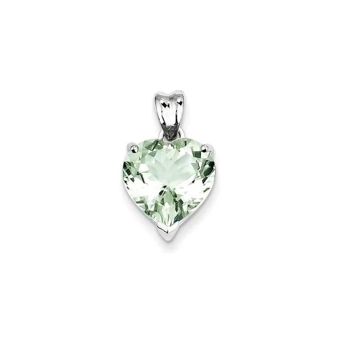 Necklaces Sterling Silver Green Quartz Pendant Goldia