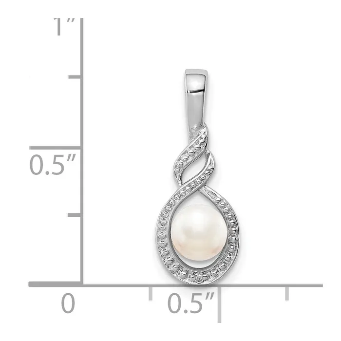 Necklaces Sterling Silver Rhodiumplated FW Cultured Pearl u0026 Diamond Pendant Goldia