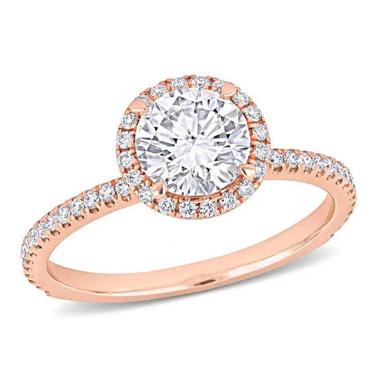Original Amour 1 13 CT TW Diamond Halo Engagement Ring in 14k Rose gold JMS always Rings