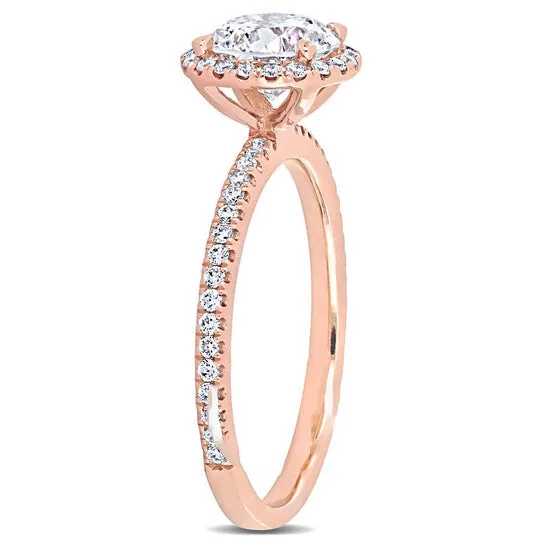 Original Amour 1 13 CT TW Diamond Halo Engagement Ring in 14k Rose gold JMS always Rings