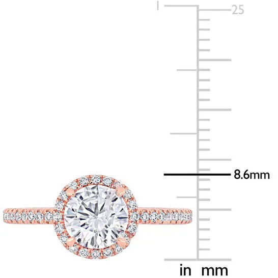 Original Amour 1 13 CT TW Diamond Halo Engagement Ring in 14k Rose gold JMS always Rings