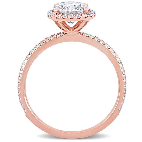 Original Amour 1 13 CT TW Diamond Halo Engagement Ring in 14k Rose gold JMS always Rings