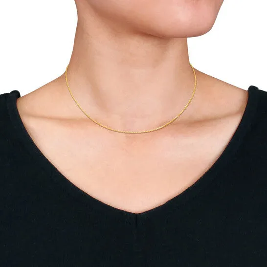 Original AMOUR 16mm Round Cable Chain Necklace In 14K Yellow Gold 16 In JMS always Necklaces