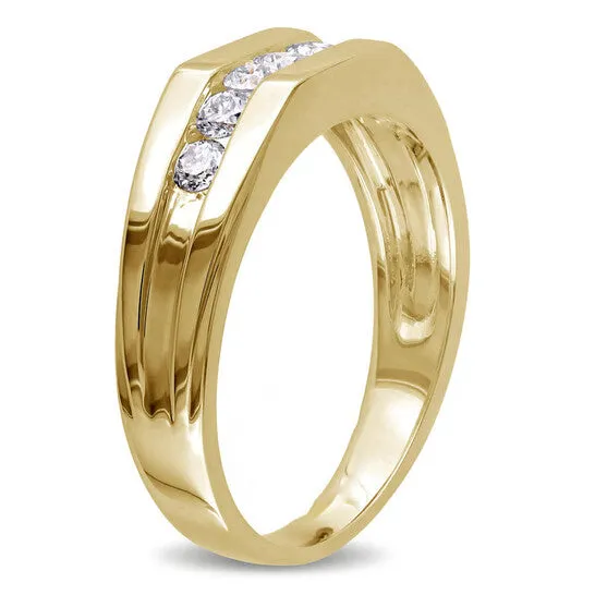 Original Amour 10k Yellow Gold 12 CT TDW Diamond Mens Wedding Band Ring JMS always Rings