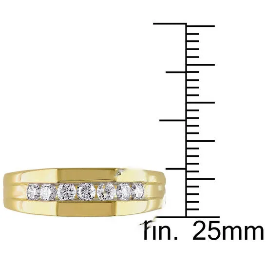 Original Amour 10k Yellow Gold 12 CT TDW Diamond Mens Wedding Band Ring JMS always Rings