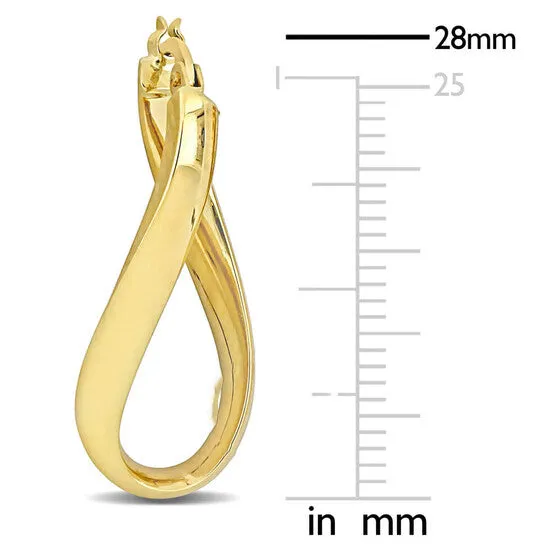 Original AMOUR 28mm Oval Twist Texture and Hoop Earrings In 14K Yellow Gold JMS always Earrings
