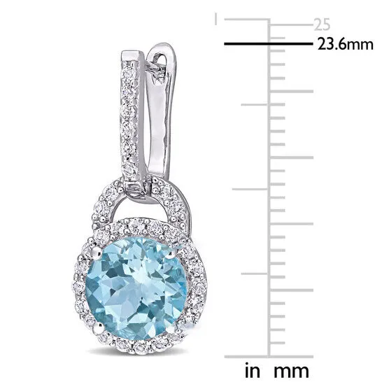 Original AMOUR 5 58 CT TGW White Topaz and Skyblue Topaz Earrings In Sterling Silver JMS always Earrings