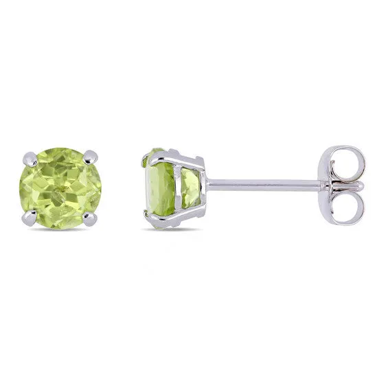 Original AMOUR Peridot Stud Earrings In 14K White Gold JMS always Earrings