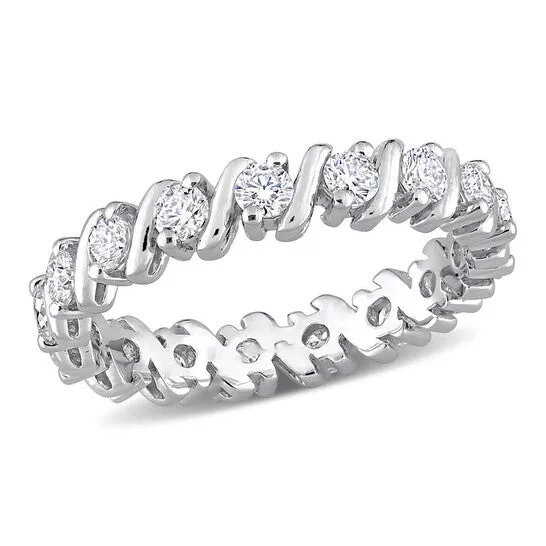 Original Amour Sterling Silver 106 CT TGW Created White Moissanite Eternity Ring JMS always Rings