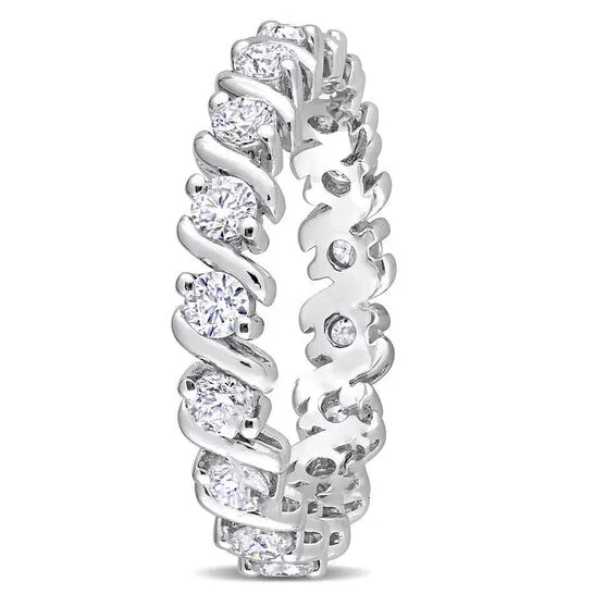 Original Amour Sterling Silver 106 CT TGW Created White Moissanite Eternity Ring JMS always Rings