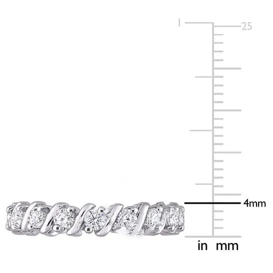 Original Amour Sterling Silver 106 CT TGW Created White Moissanite Eternity Ring JMS always Rings