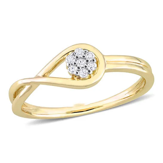 Original Amour Yellow Plated Sterling Silver Diamond Accent Infinity Promise Ring JMS always Rings
