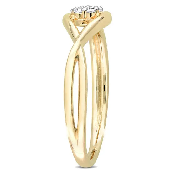 Original Amour Yellow Plated Sterling Silver Diamond Accent Infinity Promise Ring JMS always Rings
