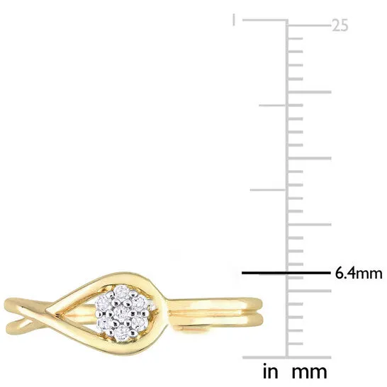 Original Amour Yellow Plated Sterling Silver Diamond Accent Infinity Promise Ring JMS always Rings