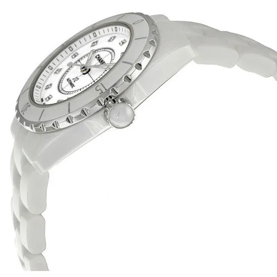 Original Chanel J12 Diamond White Ceramic Midsize Unisex Watch H1629 JMS always Watches