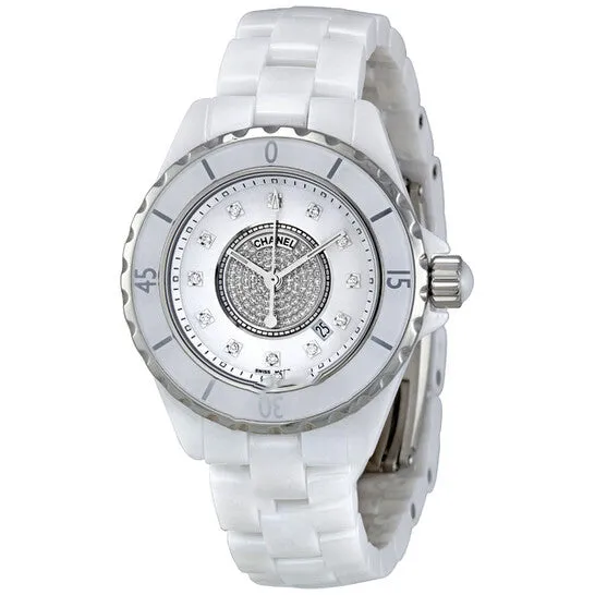 Original Chanel J12 White Diamond Pave Ladies Watch H2123 JMS always Watches
