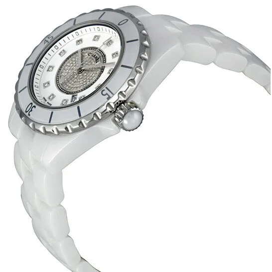 Original Chanel J12 White Diamond Pave Ladies Watch H2123 JMS always Watches
