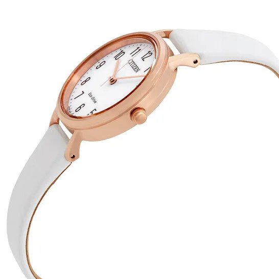 Original Citizen Chandler White Dial White Leather Ladies Watch EM057302A JMS always Watches