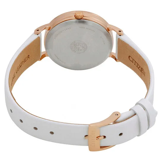Original Citizen Chandler White Dial White Leather Ladies Watch EM057302A JMS always Watches