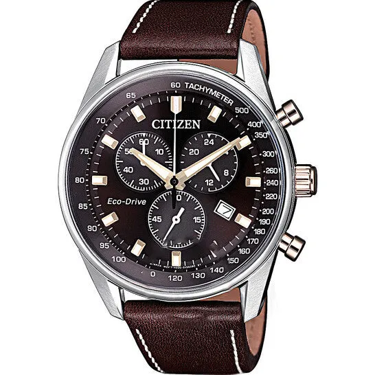 Original Citizen EcoDrive Chronograph Brown Dial Watch AT239619X JMS always Watches