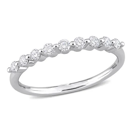 Original Created Forever 13 CT TGW Lab Created Diamond SemiEternity Ring in Platinum Plated Sterling Silver JMS always Rings