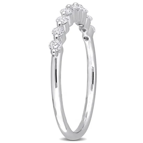 Original Created Forever 13 CT TGW Lab Created Diamond SemiEternity Ring in Platinum Plated Sterling Silver JMS always Rings