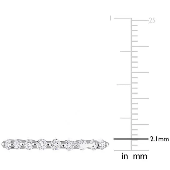 Original Created Forever 13 CT TGW Lab Created Diamond SemiEternity Ring in Platinum Plated Sterling Silver JMS always Rings