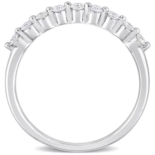 Original Created Forever 13 CT TGW Lab Created Diamond SemiEternity Ring in Platinum Plated Sterling Silver JMS always Rings