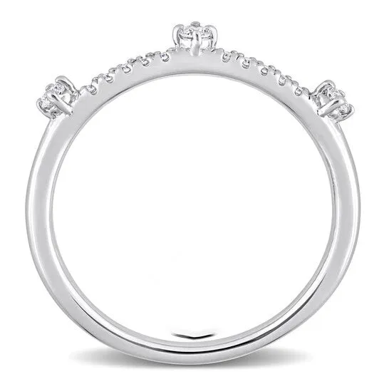 Original Created Forever 17 CT TGW Lab Created Diamond SemiEternity Ring in Platinum Plated Sterling Silver JMS always Rings