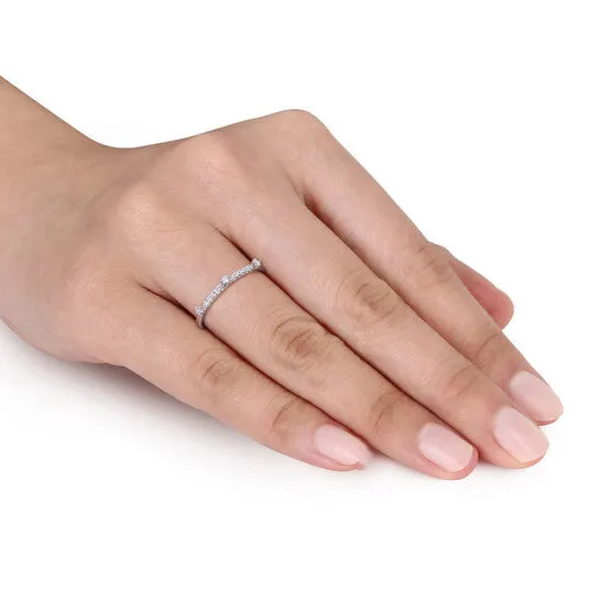 Original Created Forever 17 CT TGW Lab Created Diamond SemiEternity Ring in Platinum Plated Sterling Silver JMS always Rings