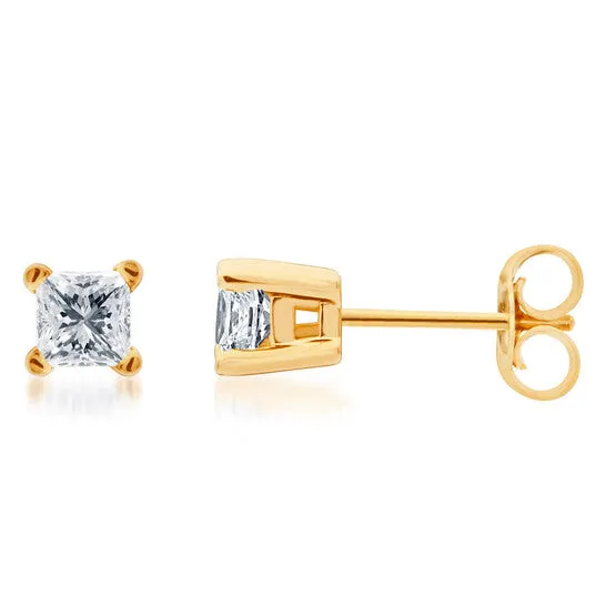 Original Diamond Muse 025 cttw 10KT Yellow Gold Solitaire Diamond Stud Earrings for Women JMS always Earrings