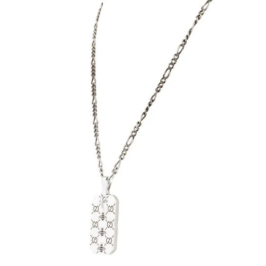 Original Gucci GG and bee engraved pendant necklace JMS always Necklaces