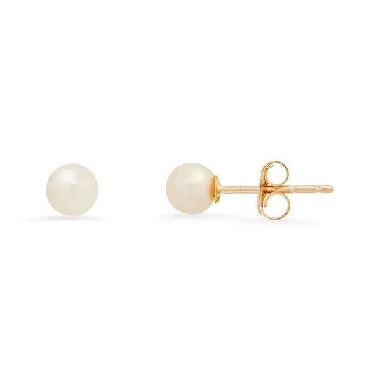 Original Kylie Harper 10k Yellow Gold Petite 4mm Genuine Pearl Stud Earrings JMS always Earrings