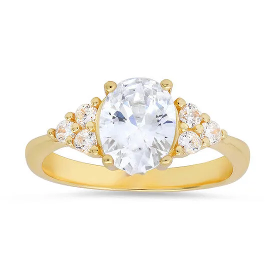 Original Kylie Harper Gold Over Silver Ovalcut Cubic Zirconia CZ Ring JMS always Rings