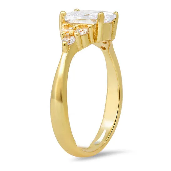 Original Kylie Harper Gold Over Silver Ovalcut Cubic Zirconia CZ Ring JMS always Rings
