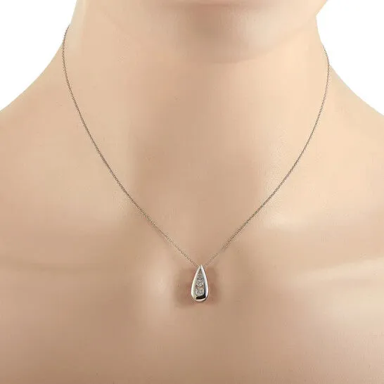 Original LB Exclusive 14K White Gold 035 ct Diamond Pendant Necklace JMS always Necklaces